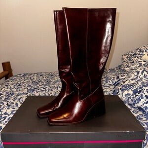 Vince Camuto Sangeti Boots (wide calf) in burgundy red